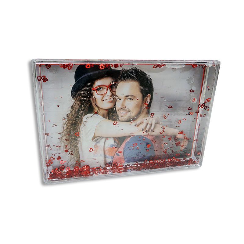 Portafotos Con Corazones Rojos Personalizado - Imagen 2